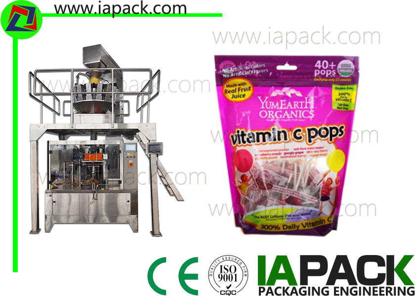 Şeker Premade Kılıfı Paketleme Makinesi Döner Preform Dolgu Conta Torbası