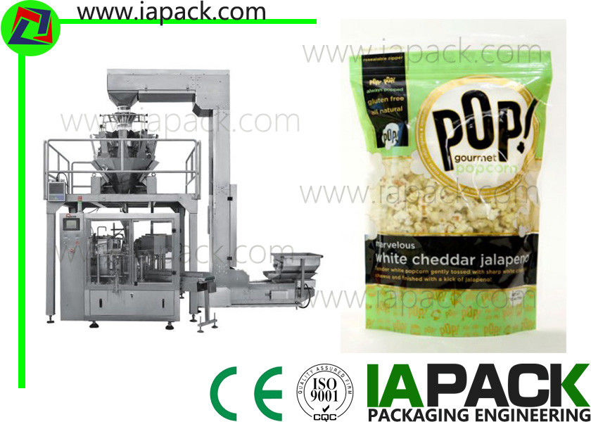 Popcorn-vorgefertigter Beutel-füllende Verschließmaschine mit multi Kopf-Skala