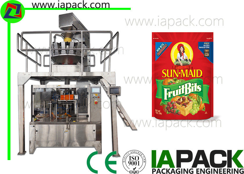 La machine à emballer de pommes chips prépare le scellant de remplisseur de fermeture à glissière de poche