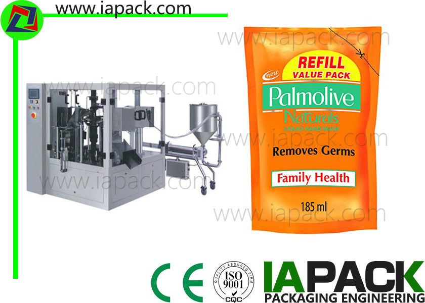 Olivenöl vorgefertigte Beutel Verpackungsmaschine Doypack Beutel Drehverpackungsmaschine mit flüssiger Füllmaschine