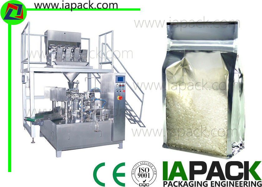 rotary preformed bag packaging machine for rice premade pouch packing machine